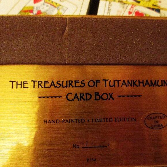 Vtg NWOT The Treasures of Tutankhamuh Card Box handpainted. Limited Edition - Picture 14 of 15
